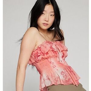 Urban Outfitters Kimchi Blue Pink Clarabella Tube Top Size L NWT